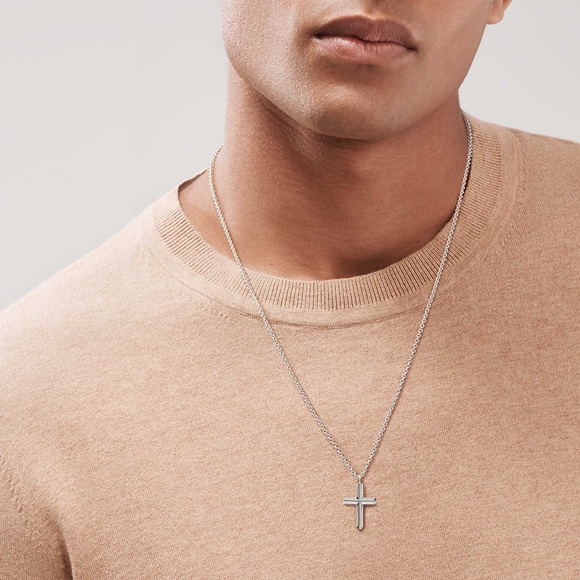 tiffany concave cross pendant